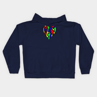 Bright Fragmented Heart Kids Hoodie